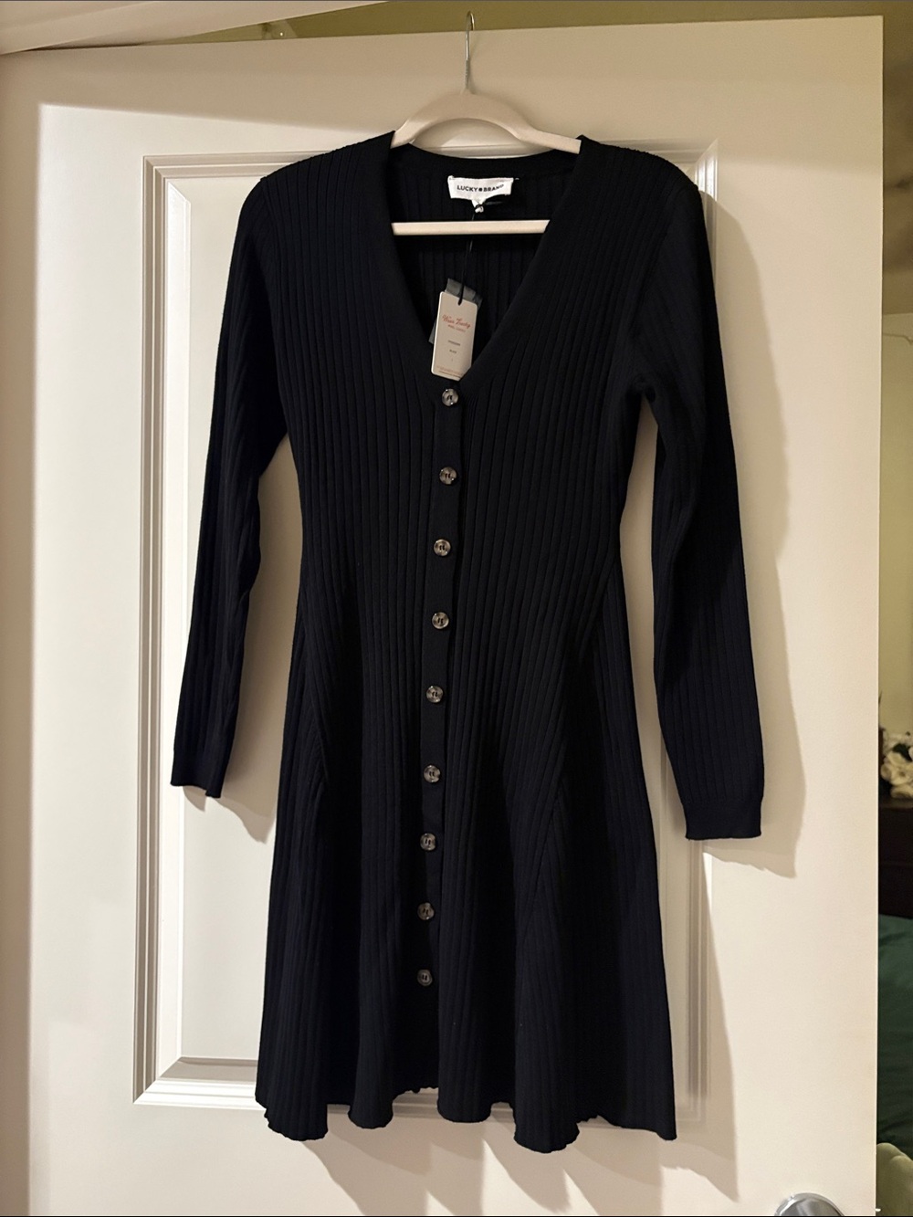Lucky Brand Ribbed Long Sleeve Dress